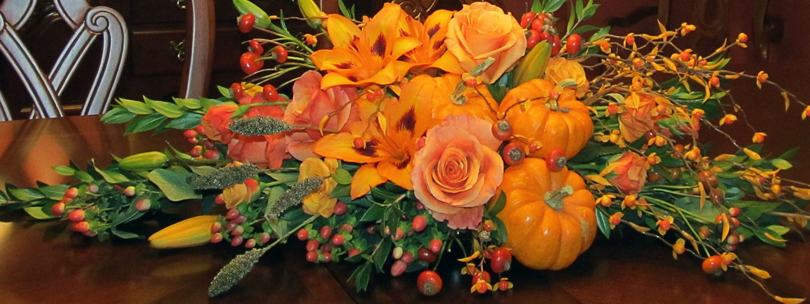Flowers for the Thanksgiving table