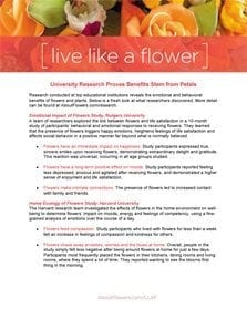 LIVE LIKE A FLOWER - Flower Research