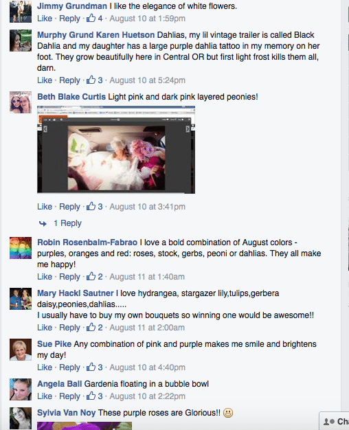 Sara Hill of Beaverton Florists used a Facebook contest to mine for information on what flowers women really want.