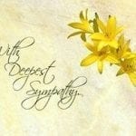 Card with sympathy message
