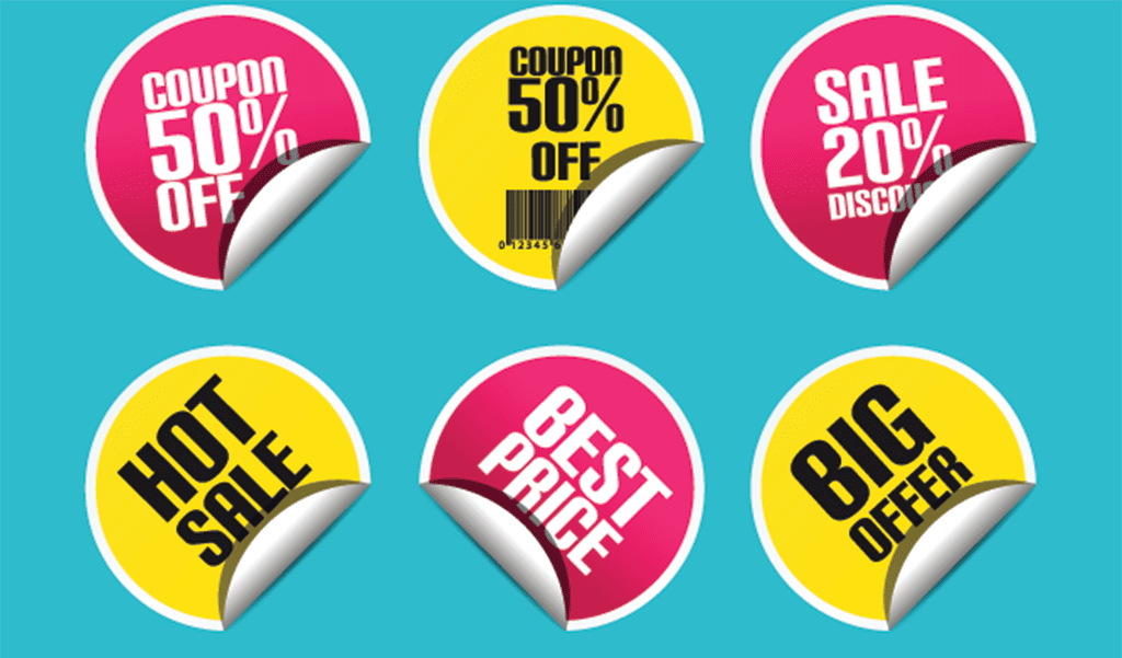 Ditch Discount Sticker Set With Curved Corner